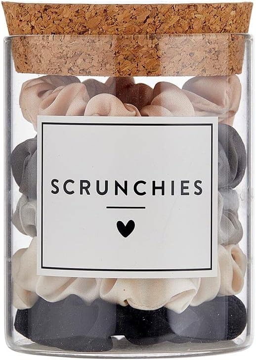 Picture of Bella Apparel N2667 5 x 5 x 5 in. Satin Scrunchies Jar - Ivory Ombre