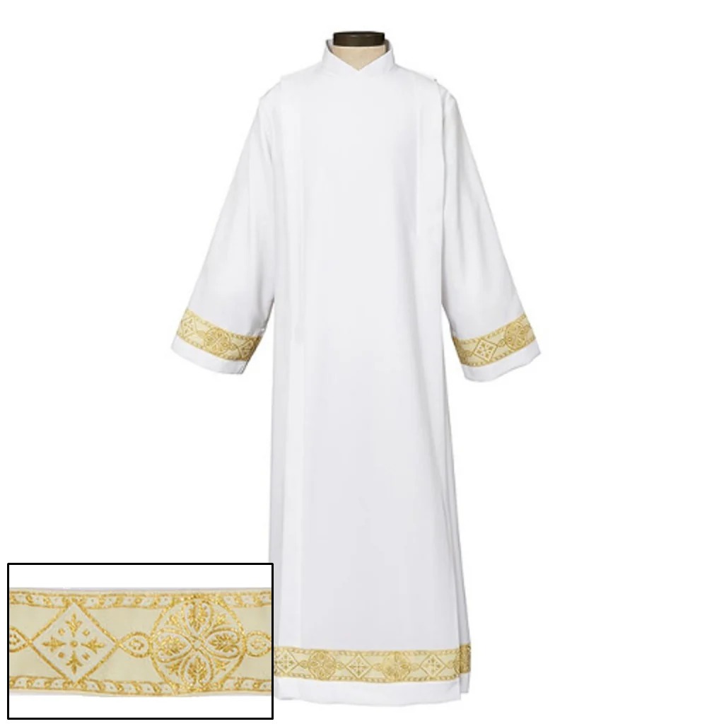 N2904LG Provence Collection Polyester Front Wrap Alb - Large