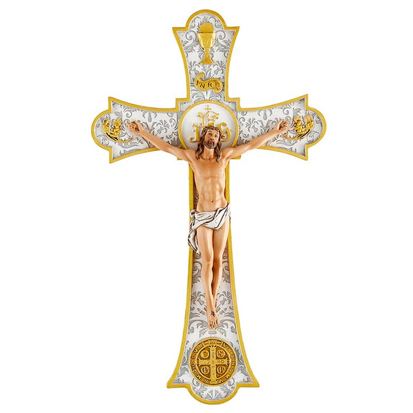 L1753 8 in. Holy Mass Wall Crucifix Plain