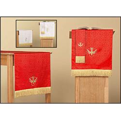 Church Supply  Jacquard Reversible Three Piece Parament Set, Red & White