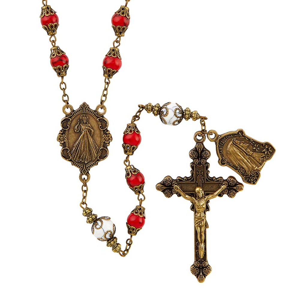 L6390 Vintage Rosary - Divine Mercy