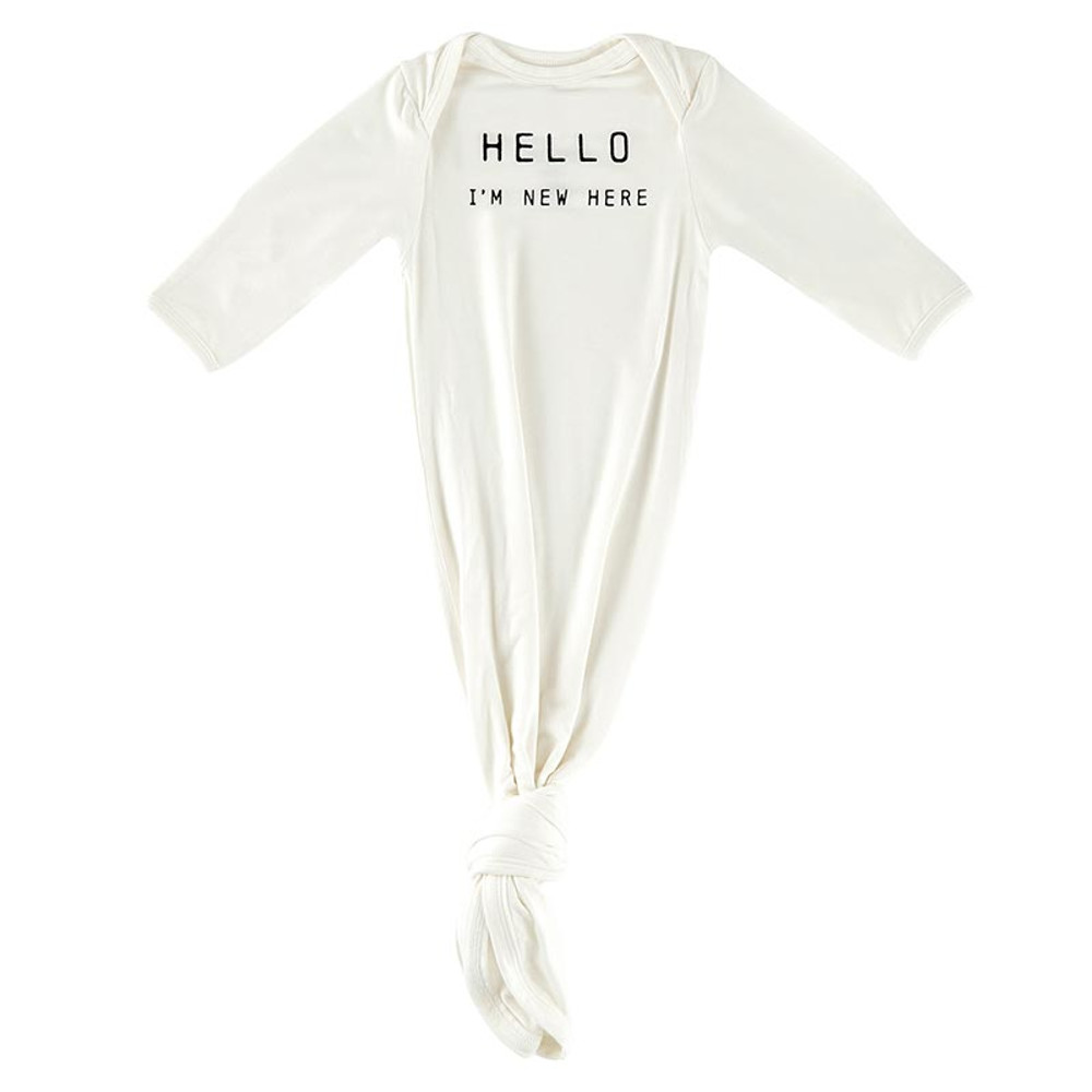 N2152 Knotted Gown, Hello I Am   Here - 0-3 Months