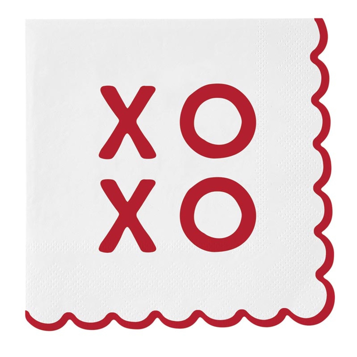 P7780 Foil Scallop XOXO Napkin - 20 Count
