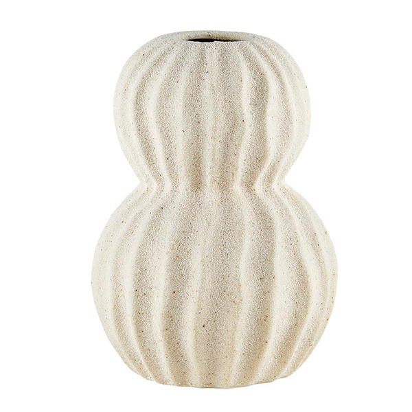 Picture of 47th & Main FMR128 4 Dia. x 5.5 in. Tiered Textured Modern Ceramic Vase for Home Decor&#44; White