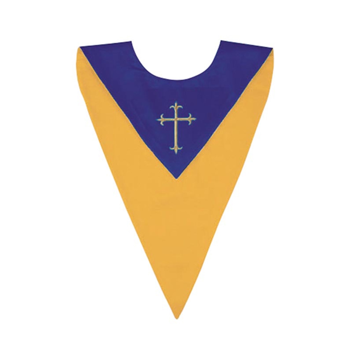 Picture of Christian Brands KD195-CUST 11.5 in. Reversible Choir Stole with Cross&#44; Blue & Gold