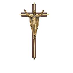 M421G10 10 in. Walnut Risen Christ Gold Plated Inlay