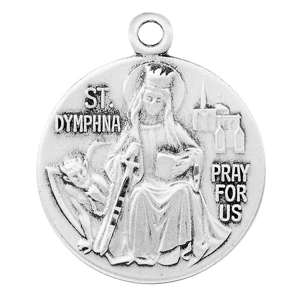 JC-95-1MFT St. Dymphna Sterling Silver Medal