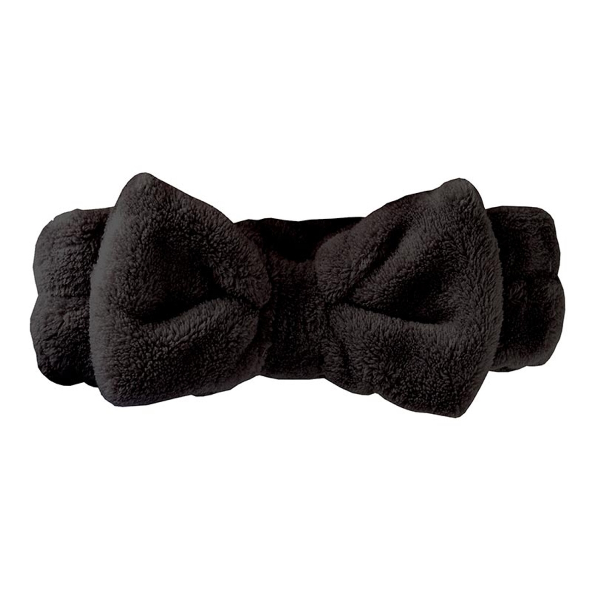 Picture of Bella Apparel HB-BB Plush Bow Spa Headband&#44; Black