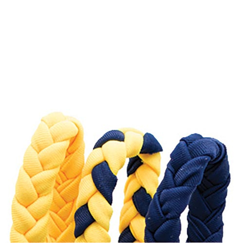P73383 Pom Braid Headband, Navy & Sunshine