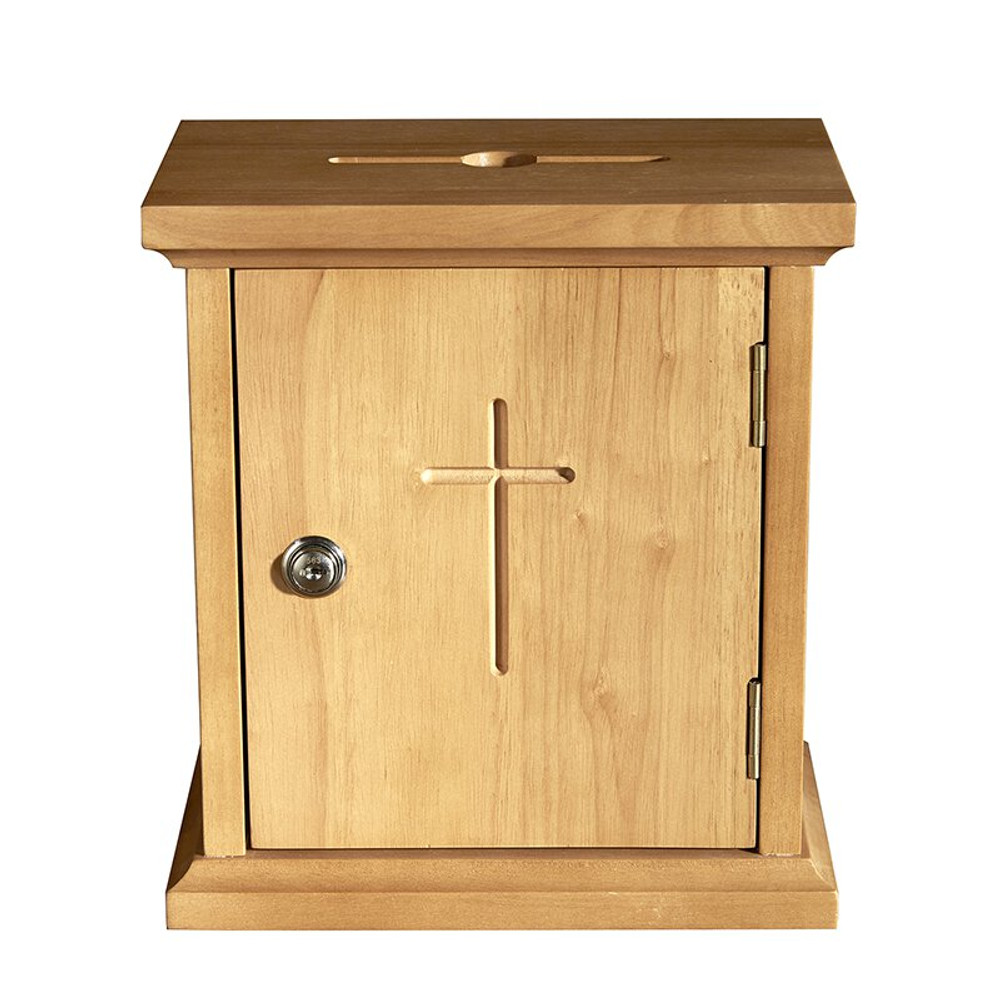 F1912 Wall Offering Box, Medium Oak