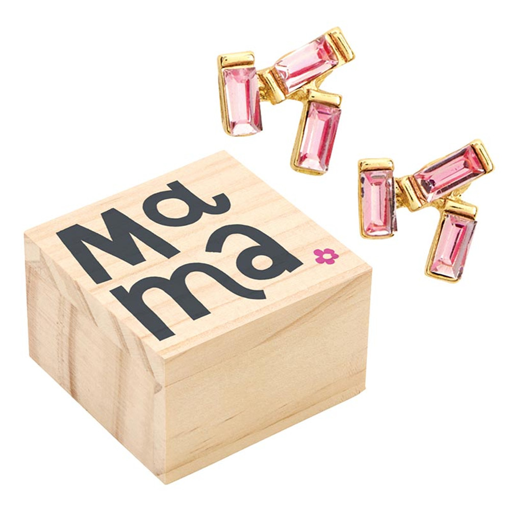 R0444 Treasure Box Earrings - Blush - Mama