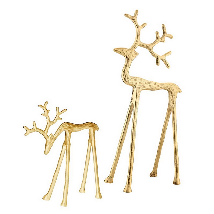 Picture of Christian Brands R0950 Holiday Gold Iron Deers&#44; Set of 2