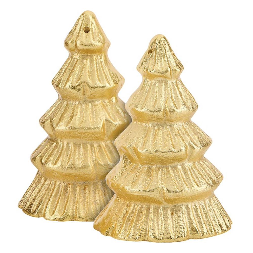 Picture of Christian Brands R0289 Gold Textured Tree Salt & Pepper Shakers