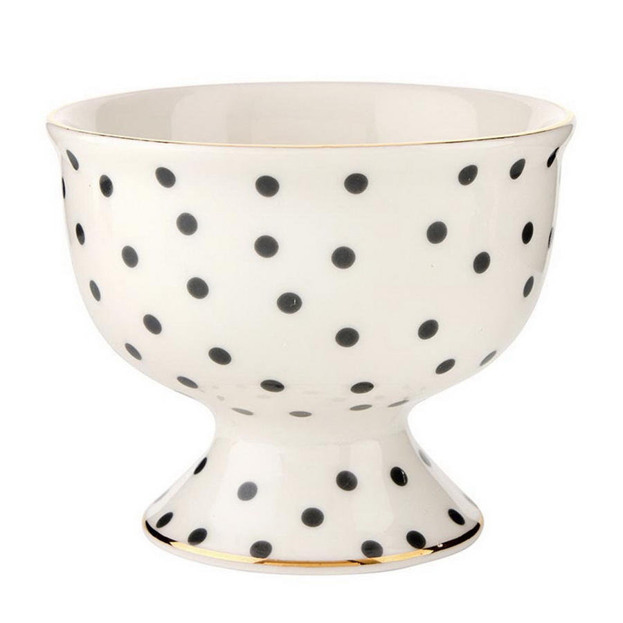 Picture of Christian Brands R0493 Tablesugar Ceramic Ice Cream Bowl - Polka Dots