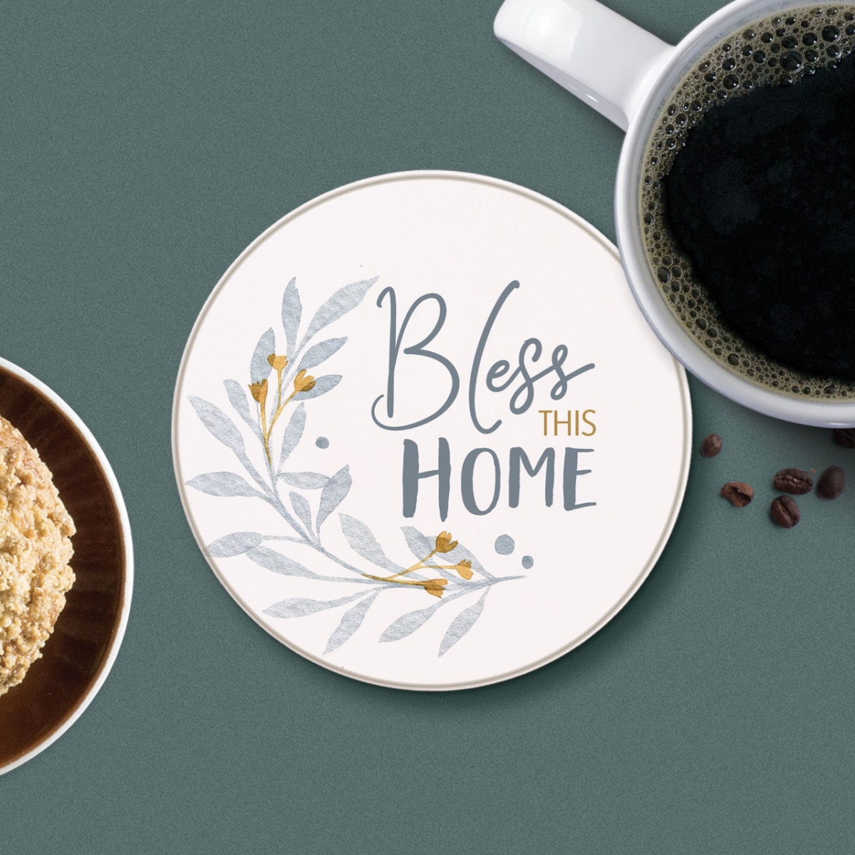 COC0003 4 in. Bless This Home Round Coaster