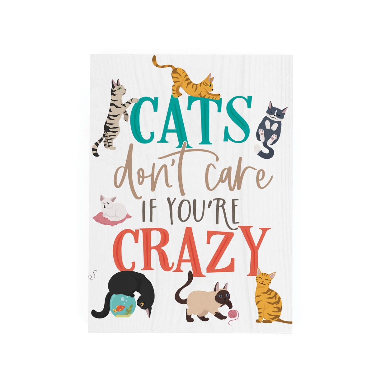 BHB0599 5.5 x 7.25 in. Cats Dont Word Block