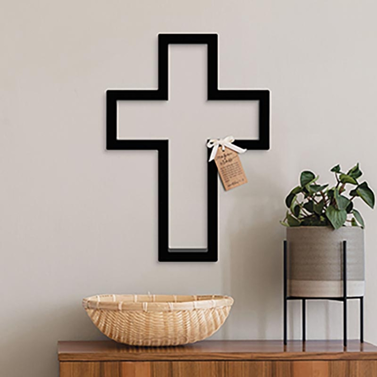 CRO0264 12.75 x 18 in. Black Open Cross