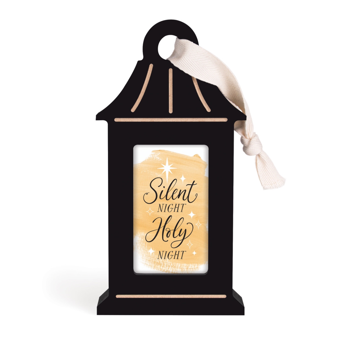 BWT0051 4.5 x 9 in. Silent Night Lantern Christmas Shape Sign