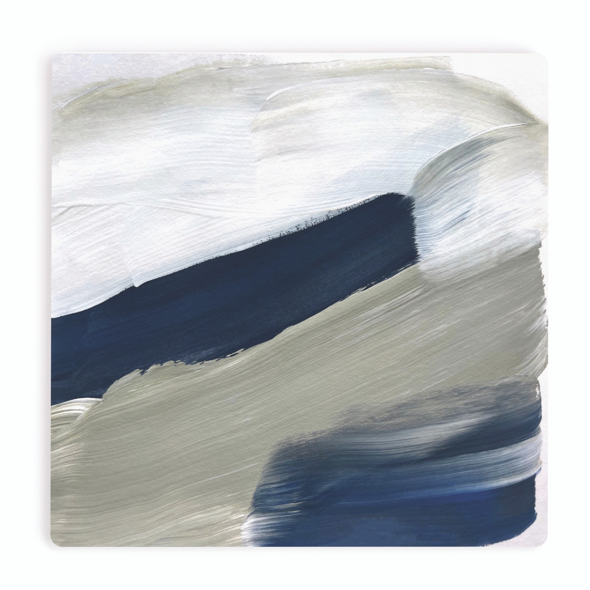 COA2061 4 x 4 in. Gray & Navy Ceramic Coaster