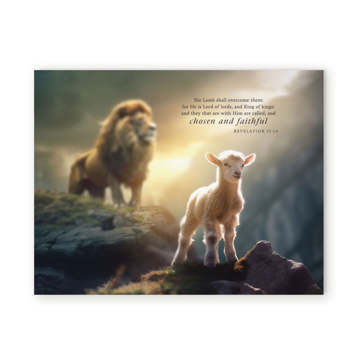 HFA0129 7.25 x 5.5 in. The Lamb Shall Easel Sign