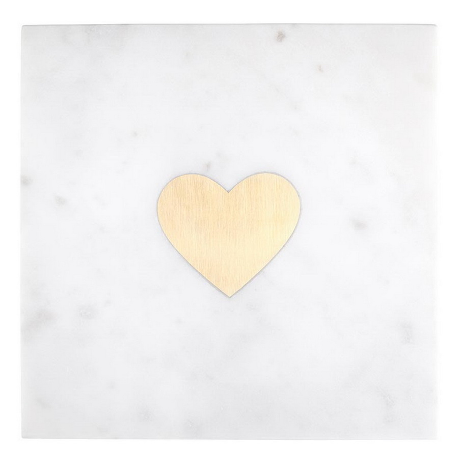 R0306 Holiday Marble Serving Board - Heart