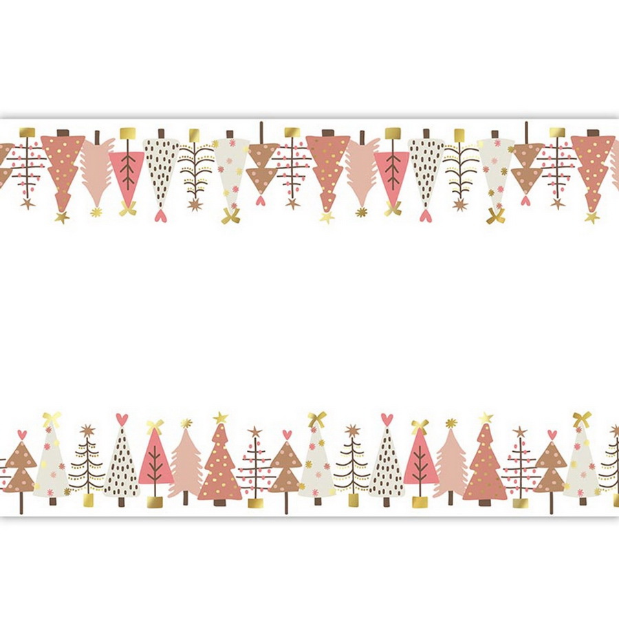Picture of Christian Brands R0251 Holiday Paper Table Runner - Blush Trees