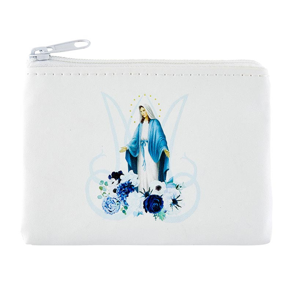 N5328 Blessed Virgin Mary Zippered Rosary Case, Pack of 12