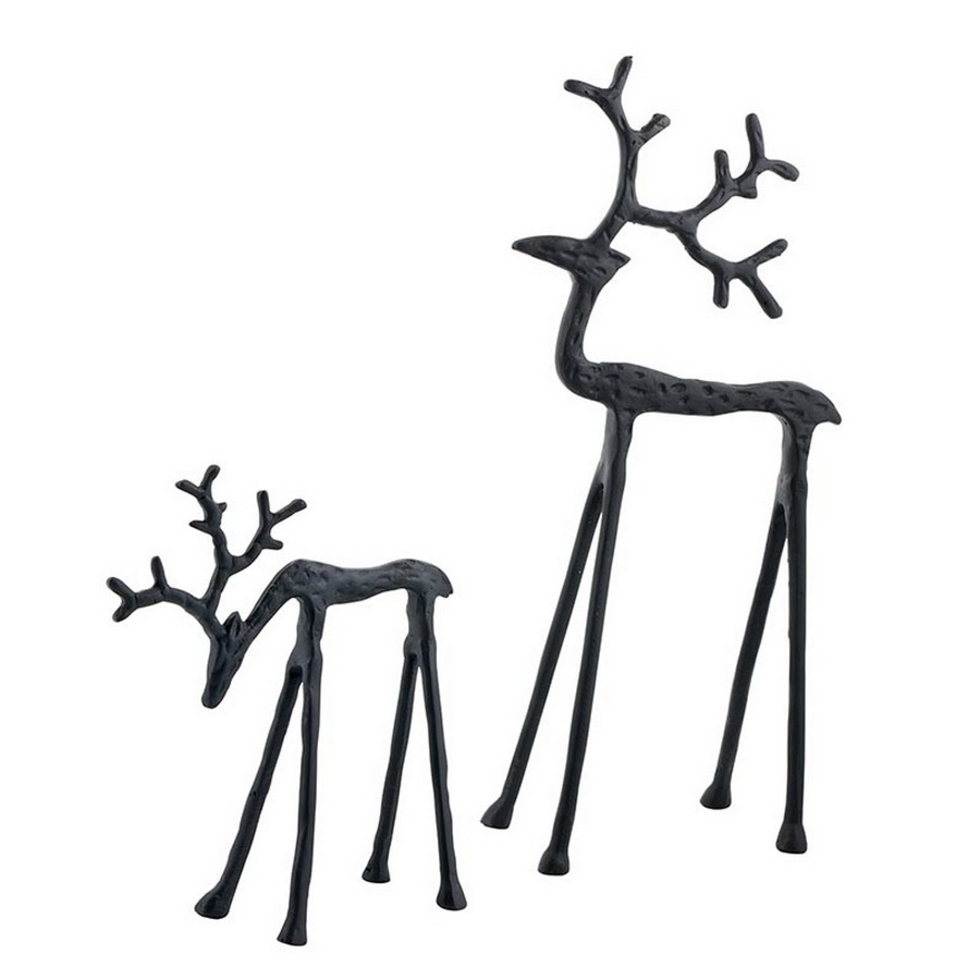 Picture of Christian Brands R0949 Pure Design Black Iron Deers&#44; Set of 2