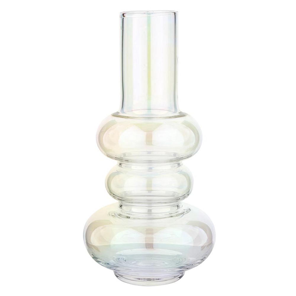 R0988 6.7 in. Luster Glass Bubble Vase - Clear