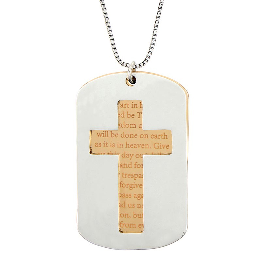 BK-18268 Our Father Prayer Dog Tag Chain