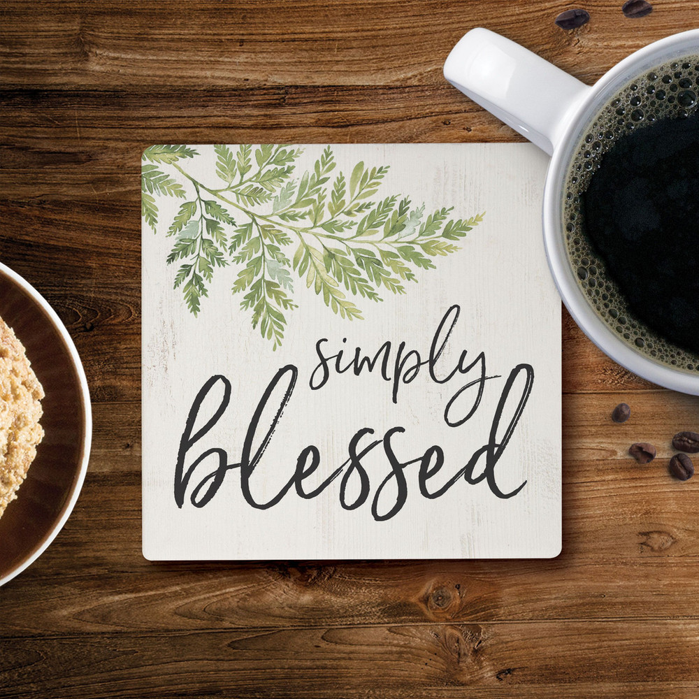 COA1306 4 x 4 in. Absorbent Ceramic Coaster - Simply Blessed
