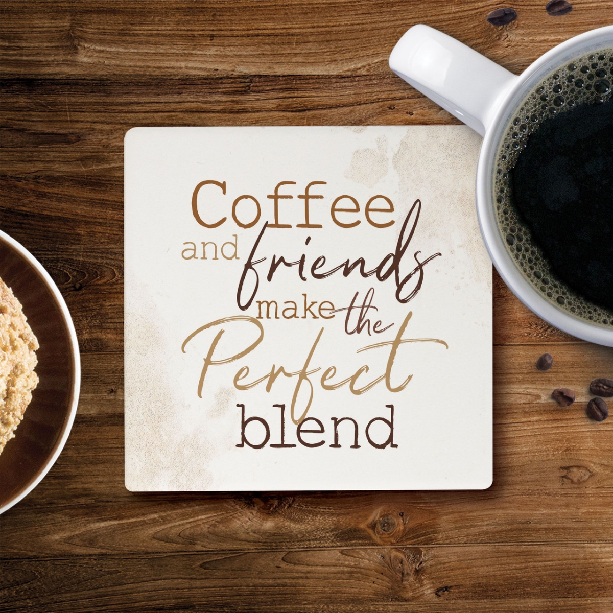 COA1670 4 x 4 in. Coffee & Friends Ceramic Coaster