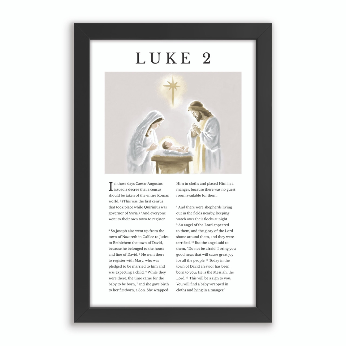 TFW0014 16.5 x 25 in. Luke 2 Framed Art
