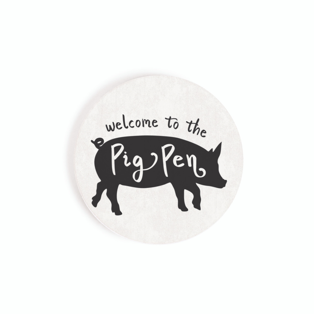 CSTS1057 2.75 in. Welcome to the Pig Pen Ceramic Car Coaster