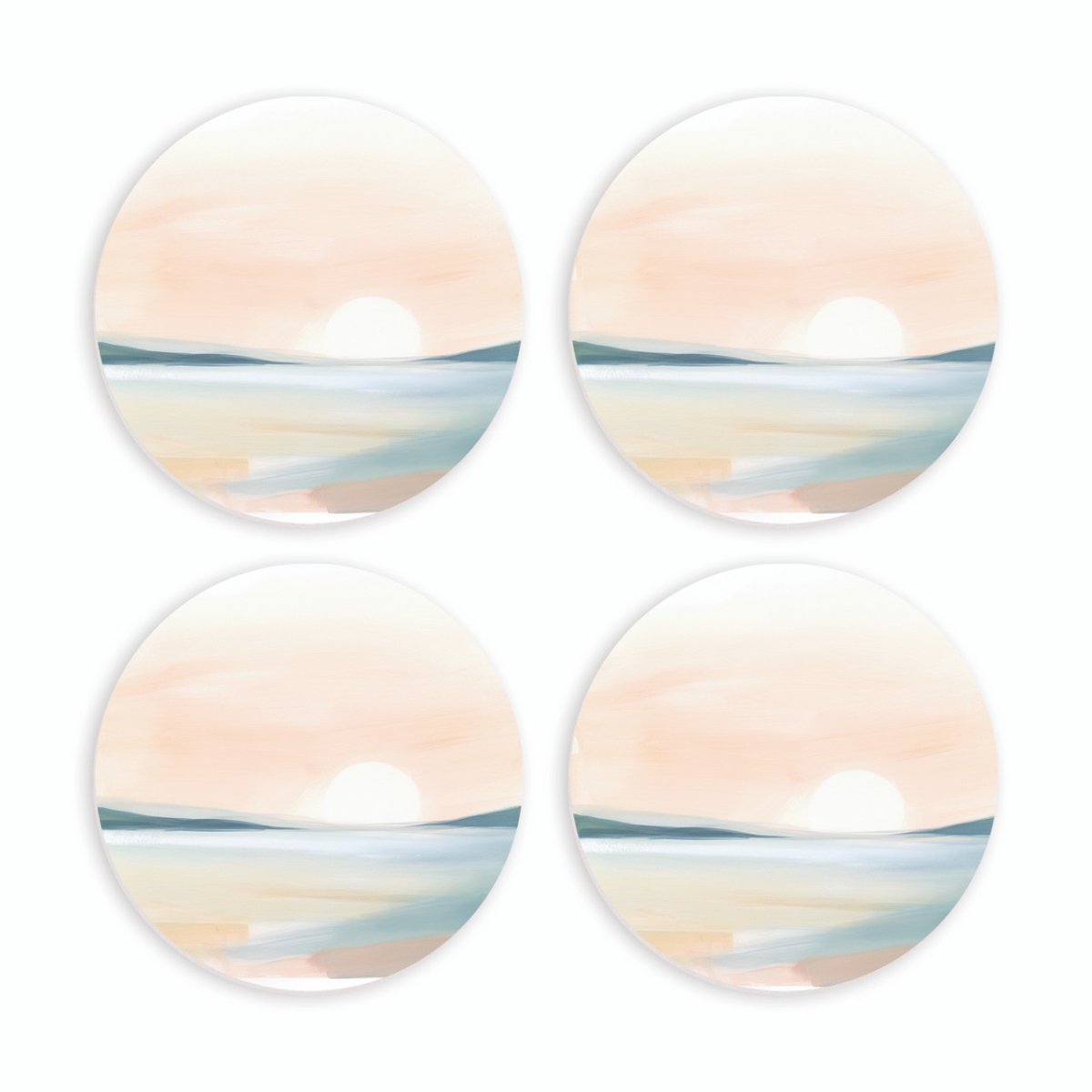 Picture of Christian Brands COCP0088 4 in. Sunset Abstract Ceramic Round Coaster Set&#44; Pack of 4