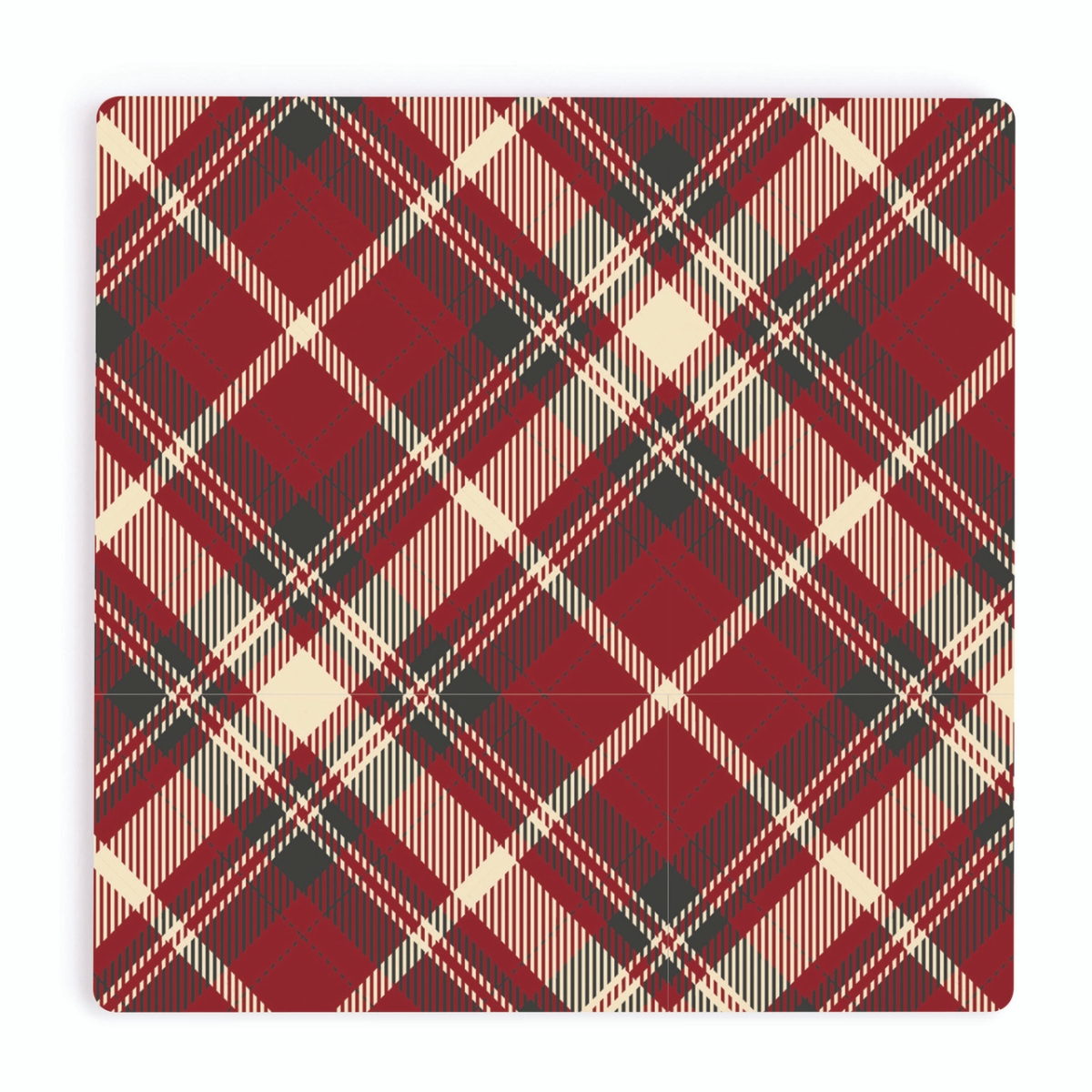COA2102 4 x 4 in. Plaid Coaster
