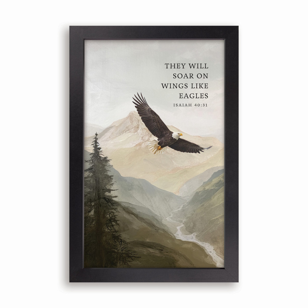 BFW0050 12 x 18.5 in. Framed Art - They Will Soar on Wings Like Eagles