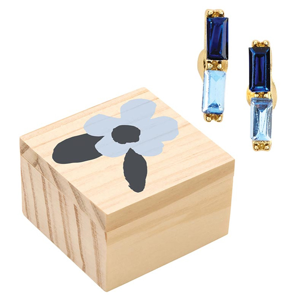 R0440 Treasure Box Earrings - Blue