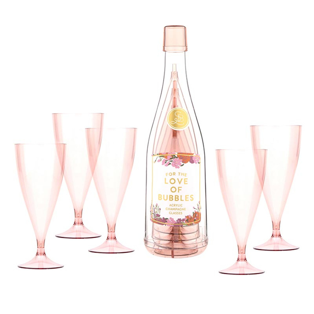 Picture of Christian Brands R0955 Acrylic Champagne Bottle with Glasses - Love of Bubbles