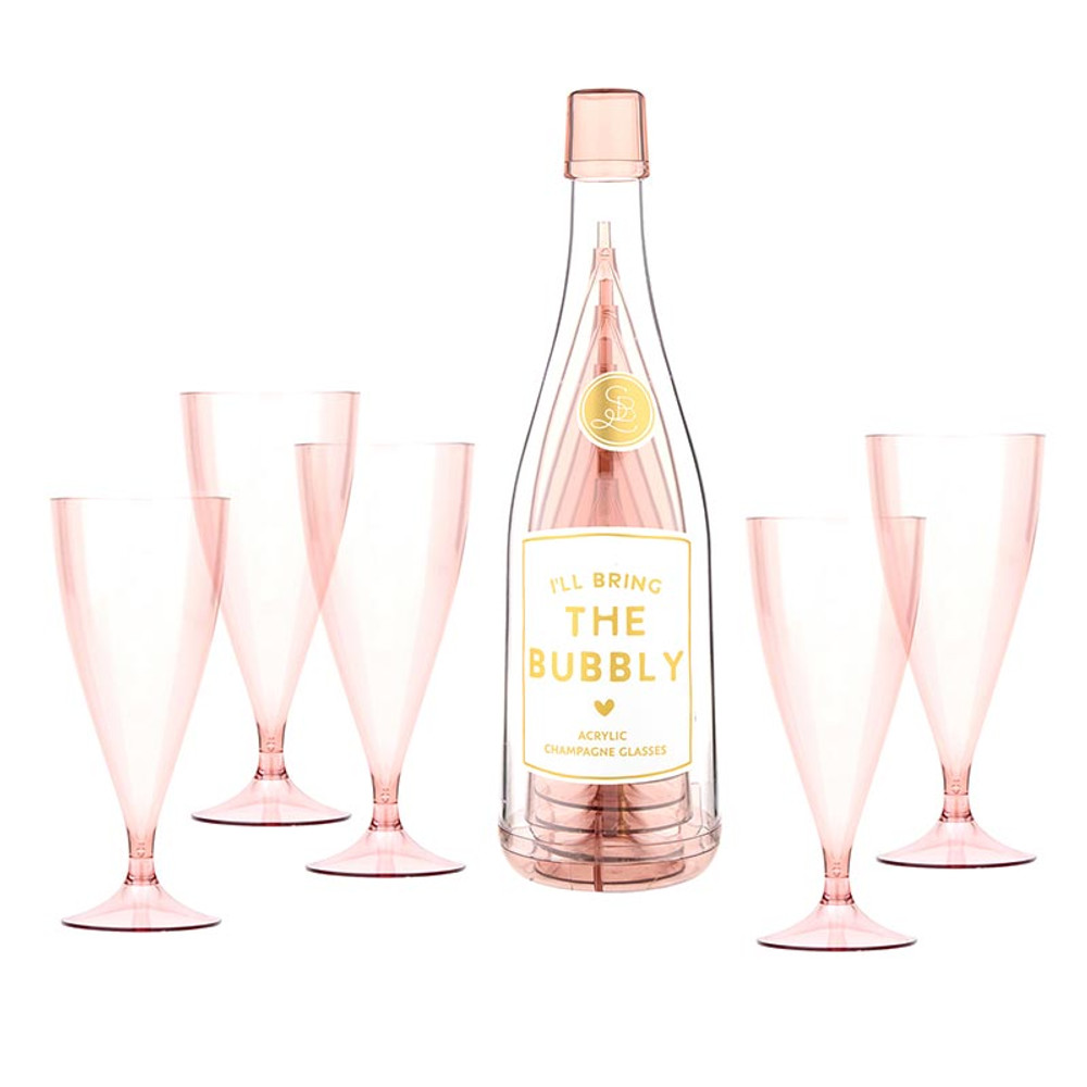 Picture of Christian Brands R0956 Acrylic Champagne Bottle with Glass - The Bubbly