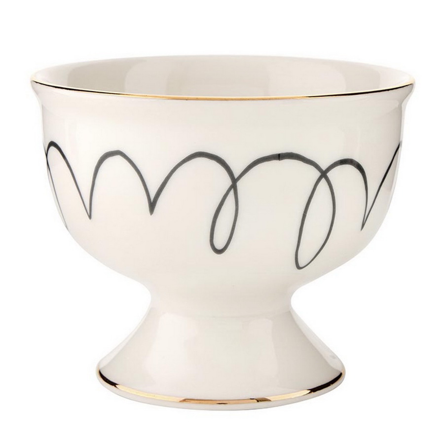 Picture of Christian Brands R0494 Tablesugar Ceramic Ice Cream Bowl - Squiggles