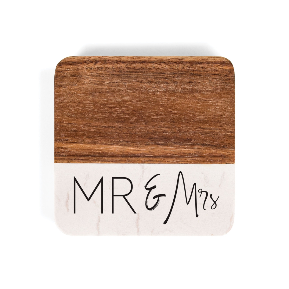 Picture of Christian Brands COSP0072 4 x 4 in. Mr. & Mrs. Square Coaster Set, Pack of 4