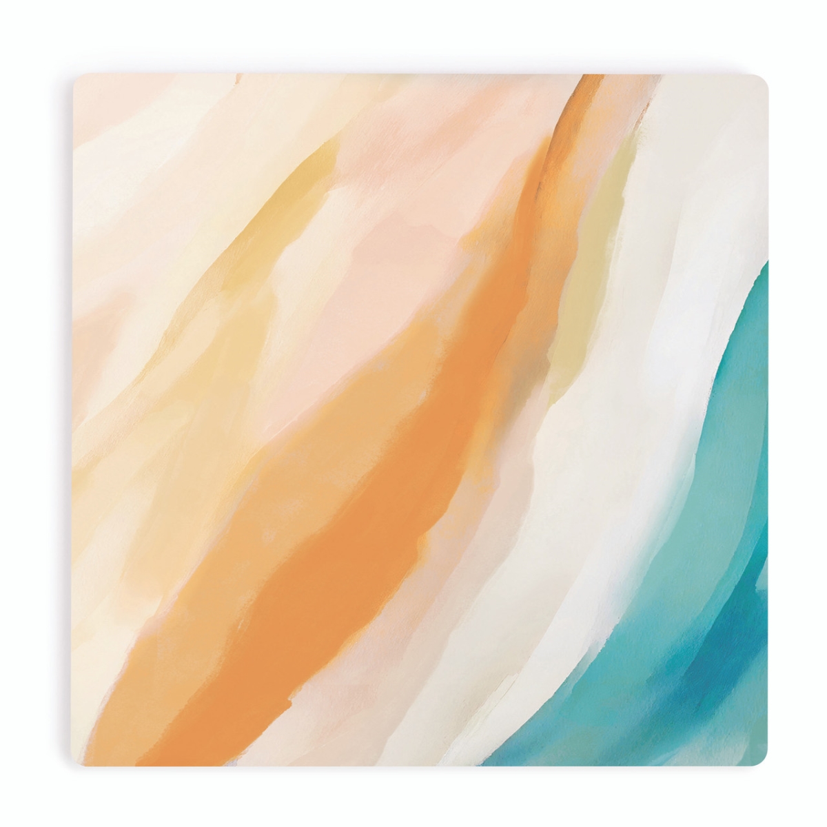 COA2055 4 x 4 in. Orange & Blue Ceramic Coaster