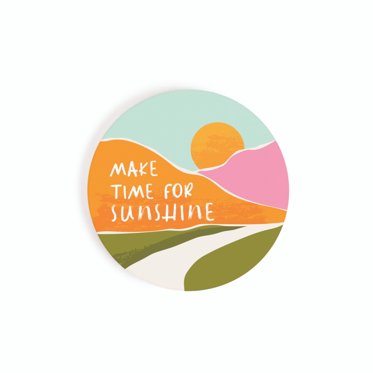 CSTS1055 2.75 in. Make Time for Sunshine Ceramic Car Coaster