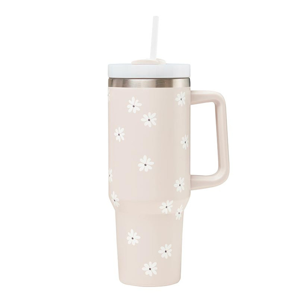 Picture of Christian Brands R0889 40 oz Travel Tumbler - Small White Flowers