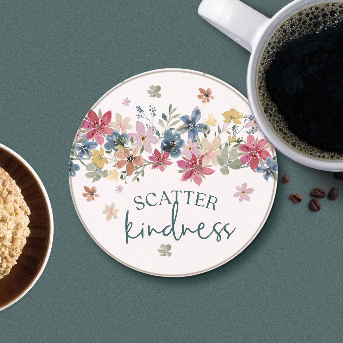 COC0021 4 in. Scatter Kindness Round Coaster