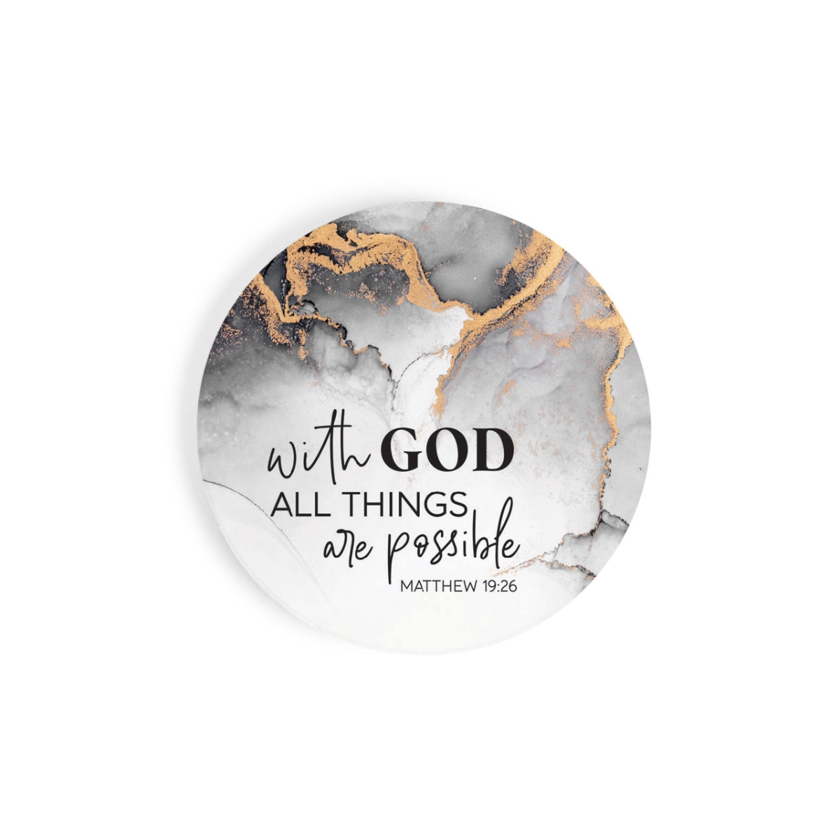 Picture of Christian Brands CST0658 2.75 in. with God All Ceramic Car Coaster