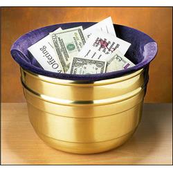Church Supply NS290 Large Offering Pot, Purple Bag