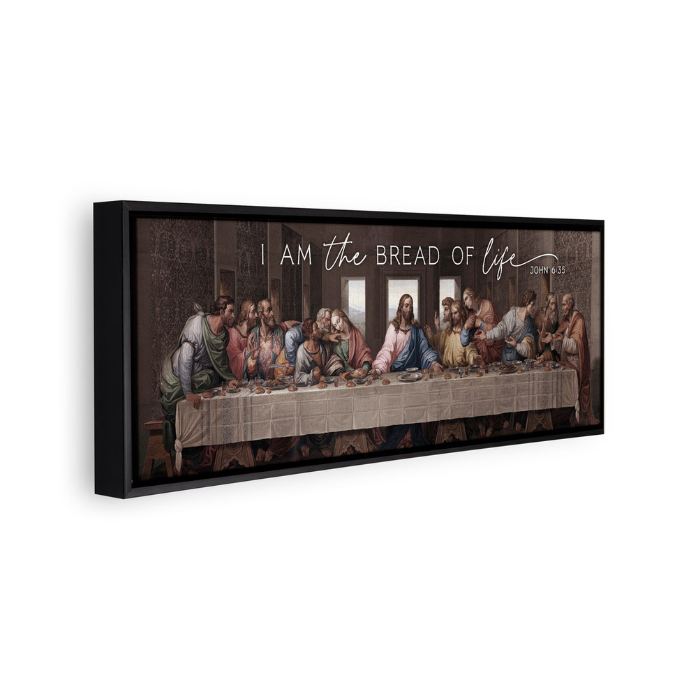 CVF0129 30 x 10 in. Framed Canvas - I Am the Bread of Life