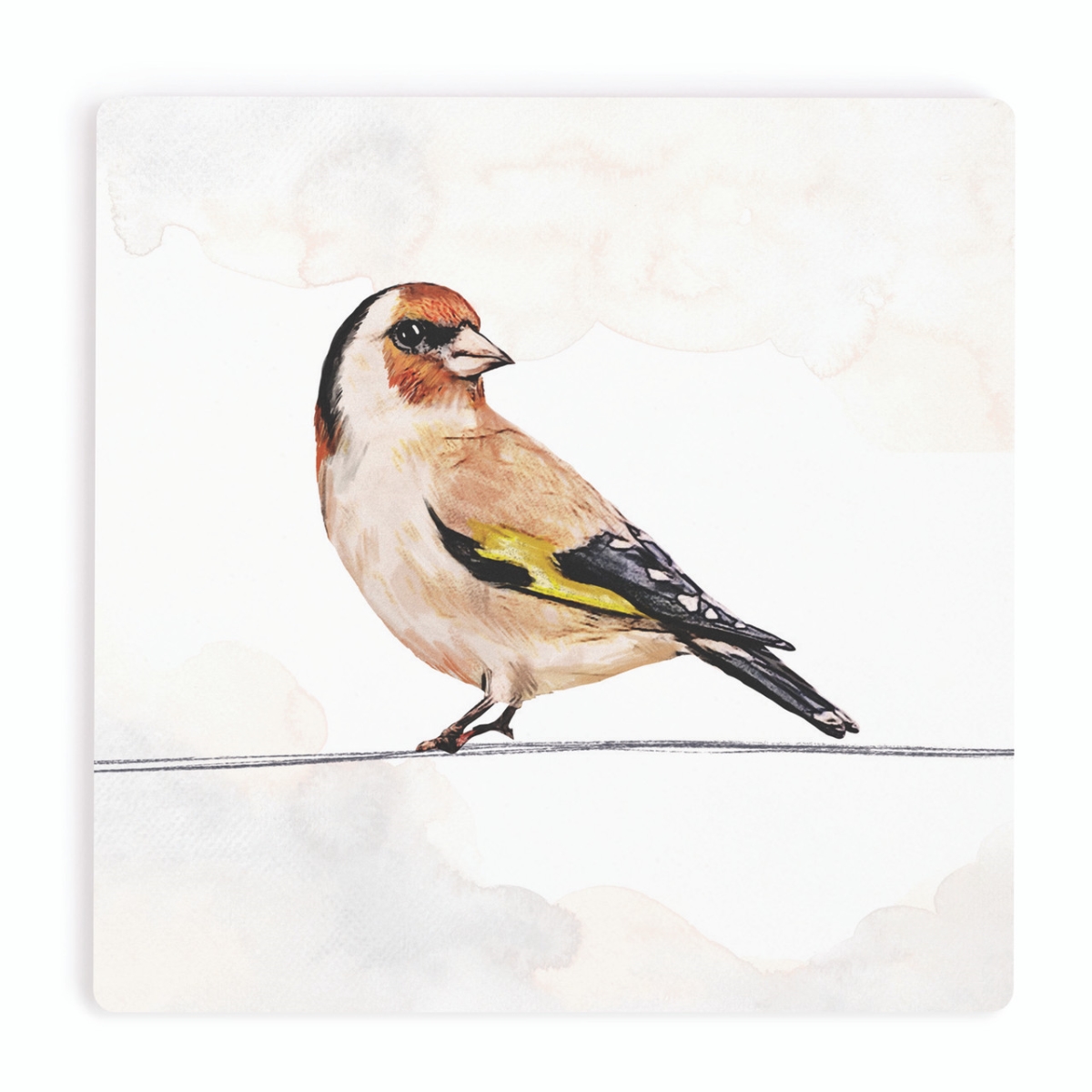 COA2069 4 x 4 in. Finch Ceramic Coaster